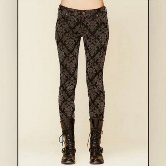 Free People Damask Brocade Jacquard Goth Skinny Jeans - Picture 8 of 10